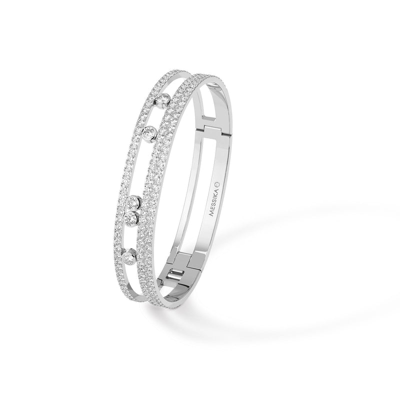 Natural Titanium & White Diamond Bangle Bracelet for Men | Messika 06549-TN